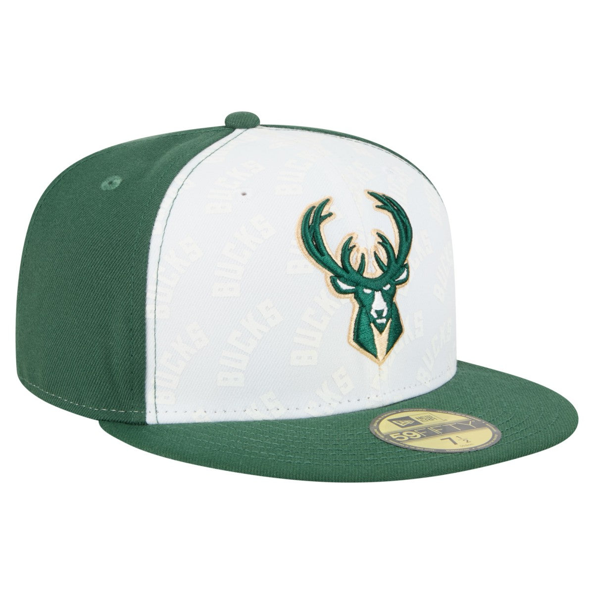 Milwaukee Bucks Repeat 59Fifty Fitted Hat White/Hunter Green - New Era