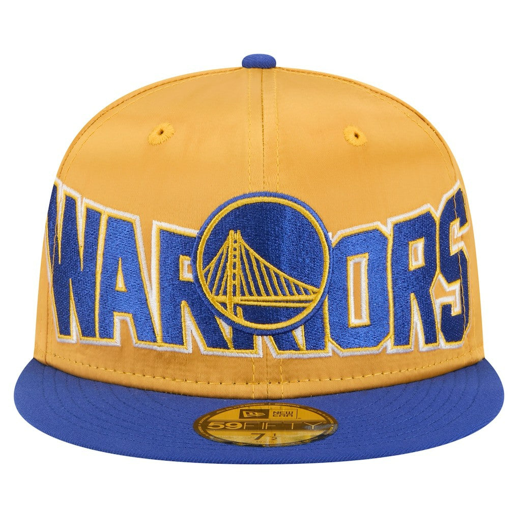 Golden State Warriors Satin Two-Tone 59FIFTY Fitted Hat Gold/Royal - New Era