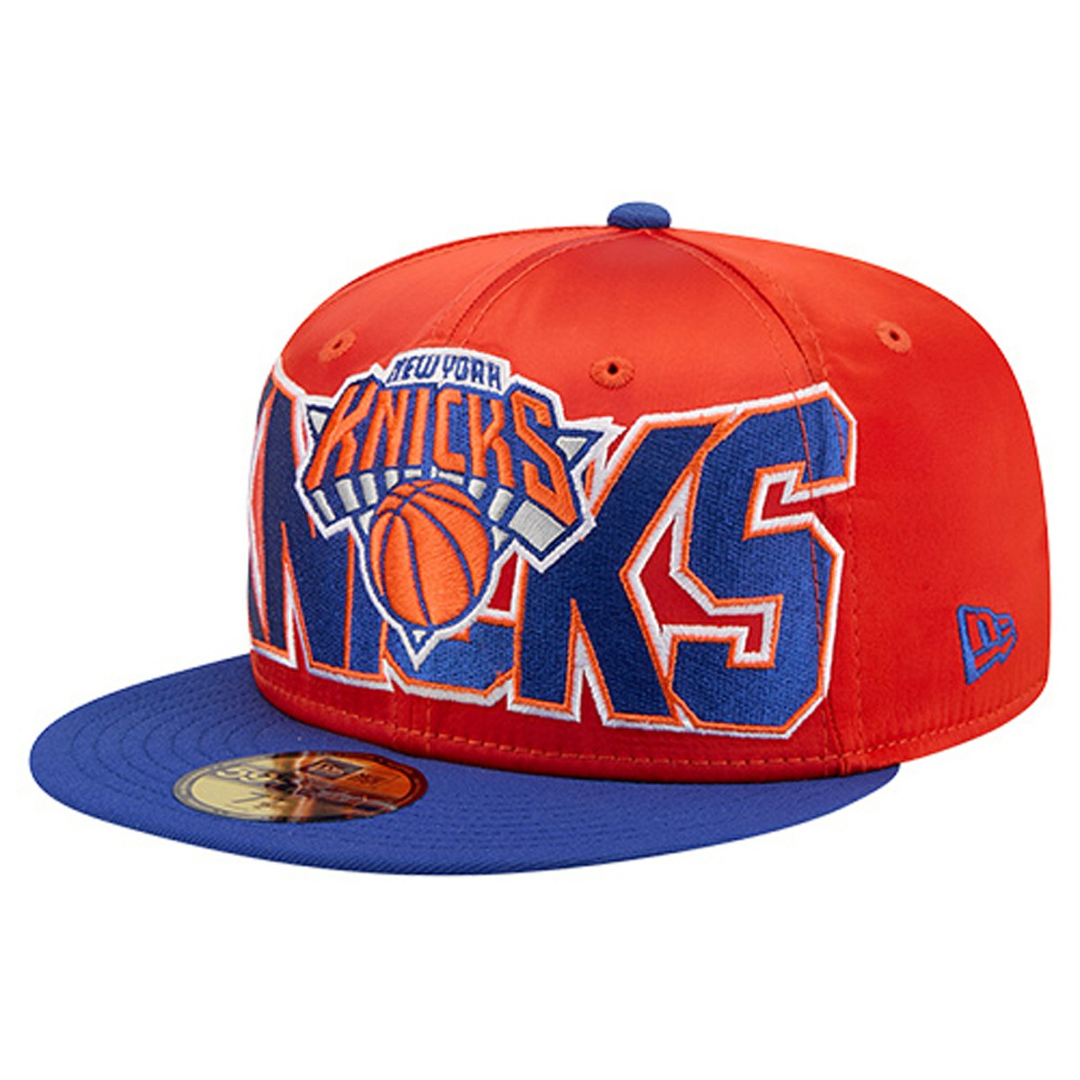 New York Knicks Satin Two-Tone 59FIFTY Fitted Hat Orange/Blue - New Era