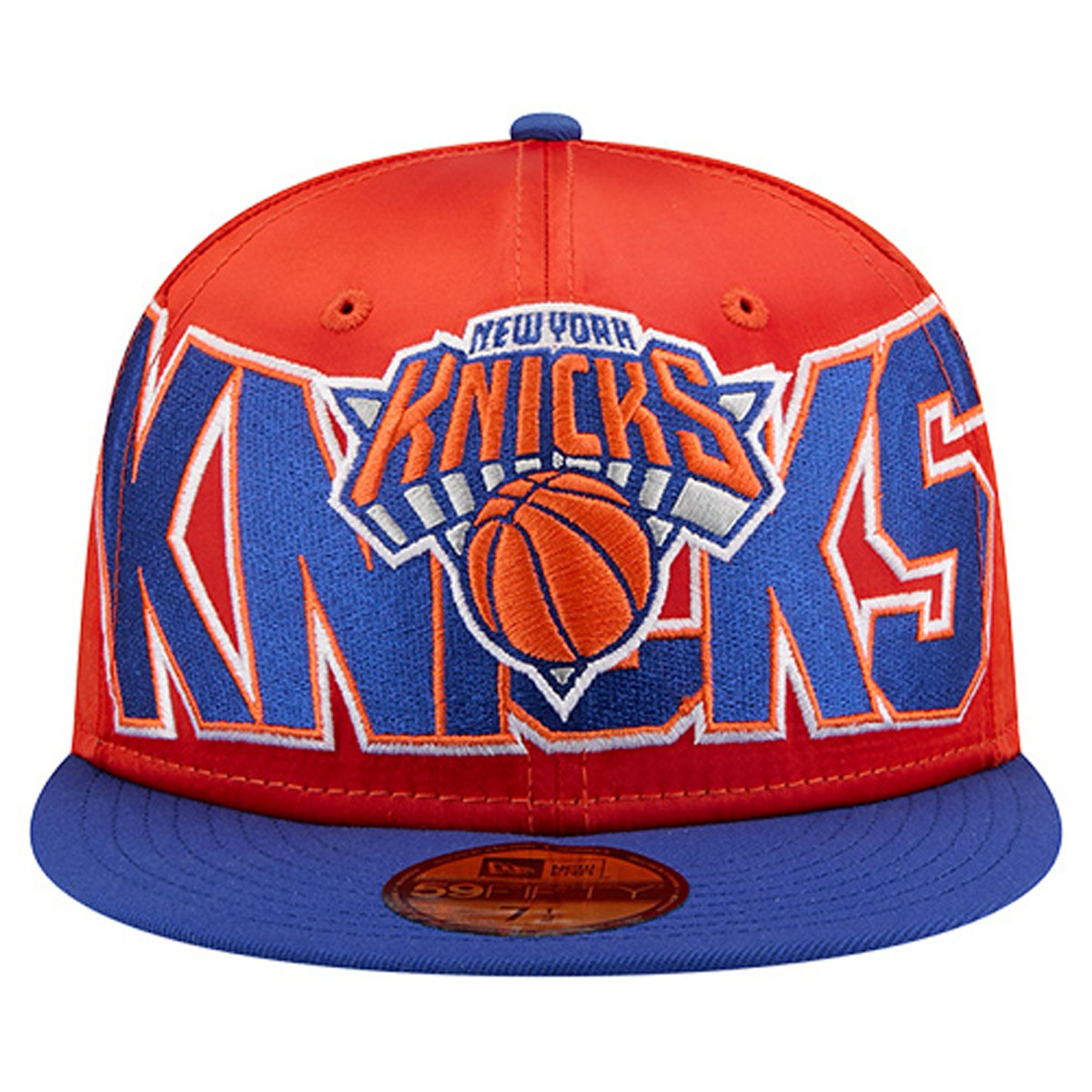 New York Knicks Satin Two-Tone 59FIFTY Fitted Hat Orange/Blue - New Era