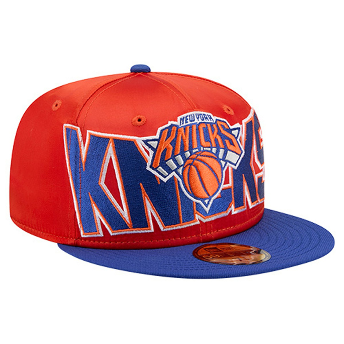 New York Knicks Satin Two-Tone 59FIFTY Fitted Hat Orange/Blue - New Era