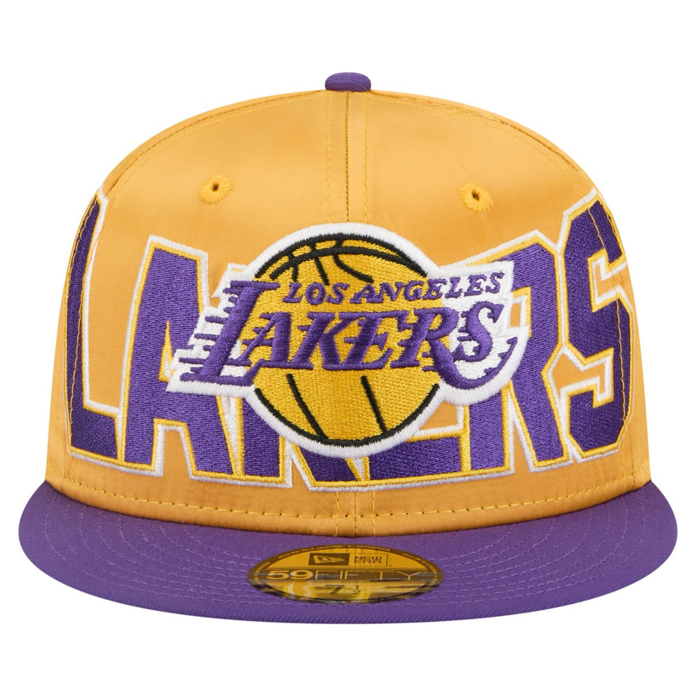 Los Angeles Lakers Satin Two-Tone 59FIFTY Fitted Hat Gold/Purple - New Era
