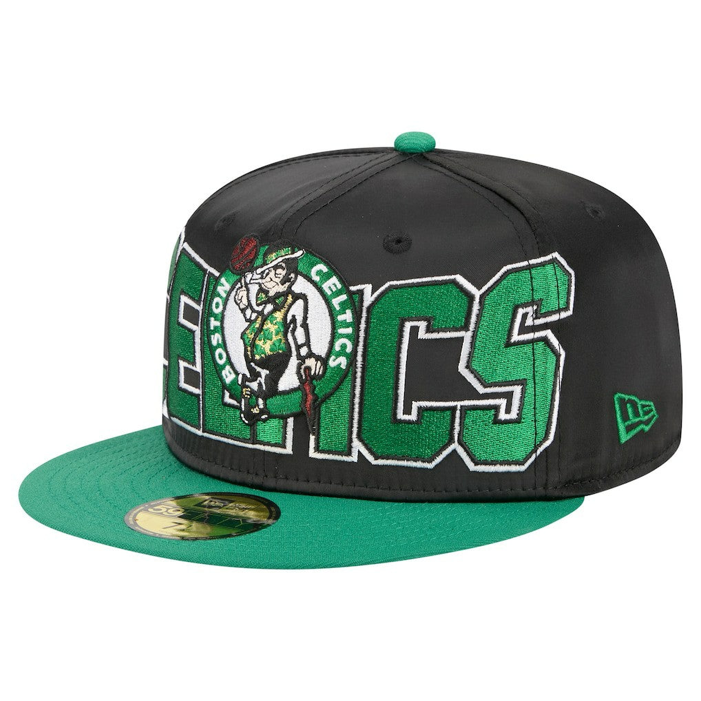 Boston Celtics Satin Two-Tone 59FIFTY Fitted Hat Black/Kelly Green - New Era