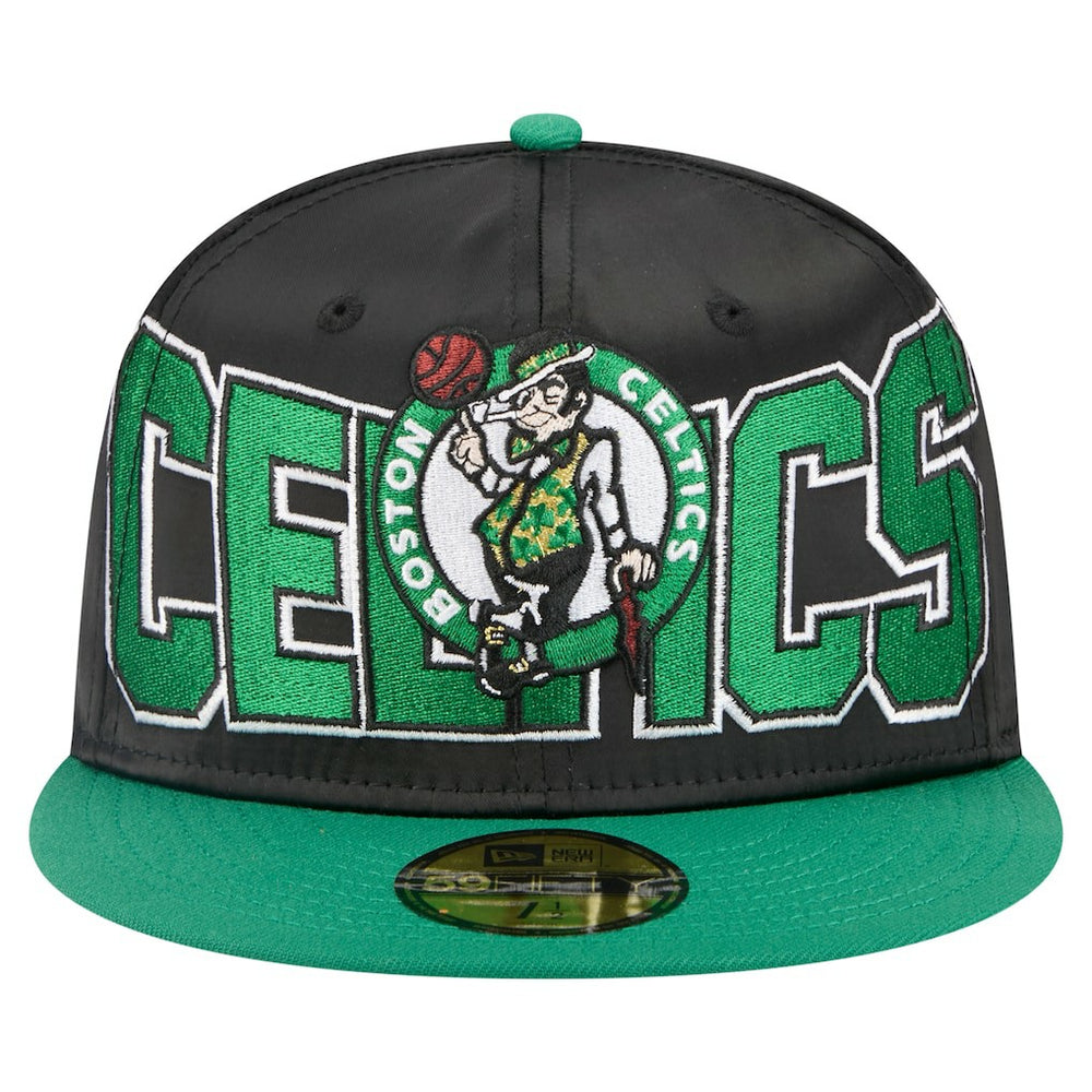 Boston Celtics Satin Two-Tone 59FIFTY Fitted Hat Black/Kelly Green - New Era