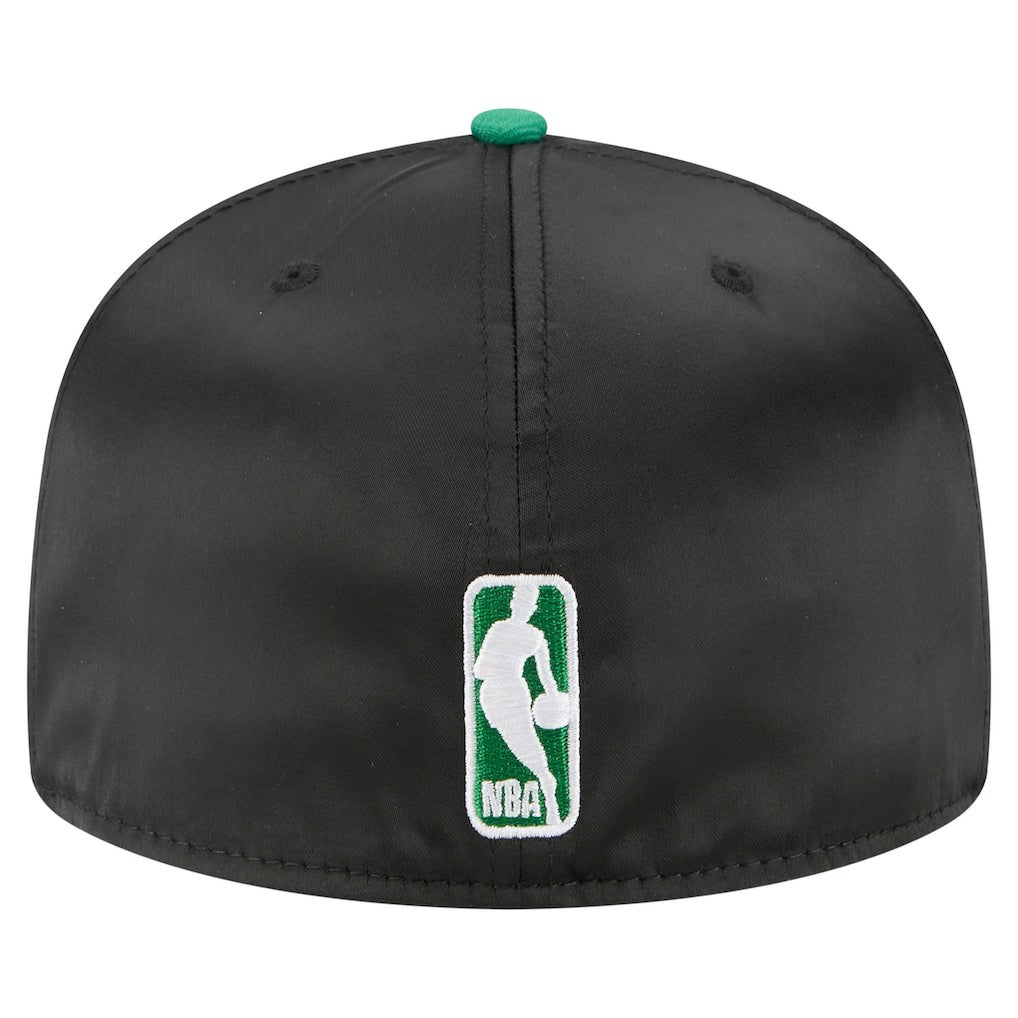 Boston Celtics Satin Two-Tone 59FIFTY Fitted Hat Black/Kelly Green - New Era