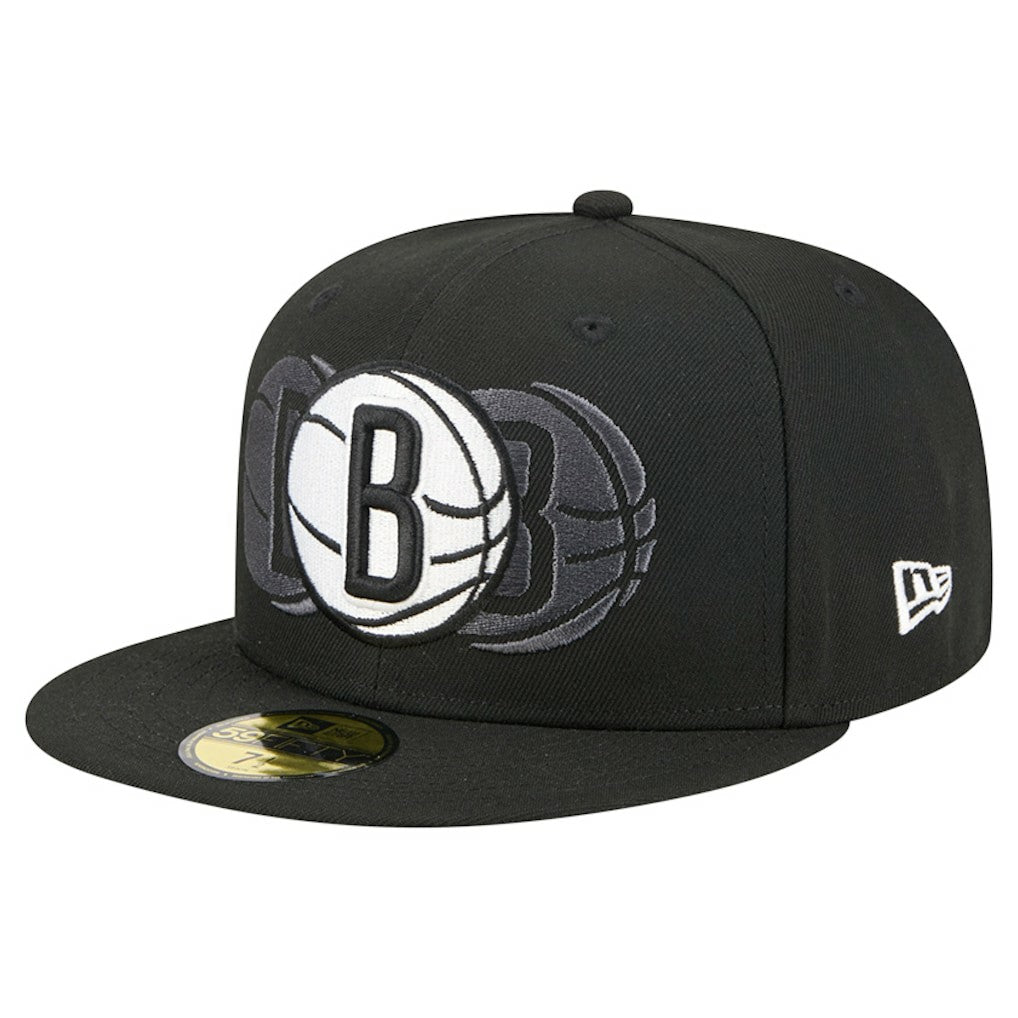 Brooklyn Nets Tri-Hit 59Fifty Fitted Hat Black - New Era