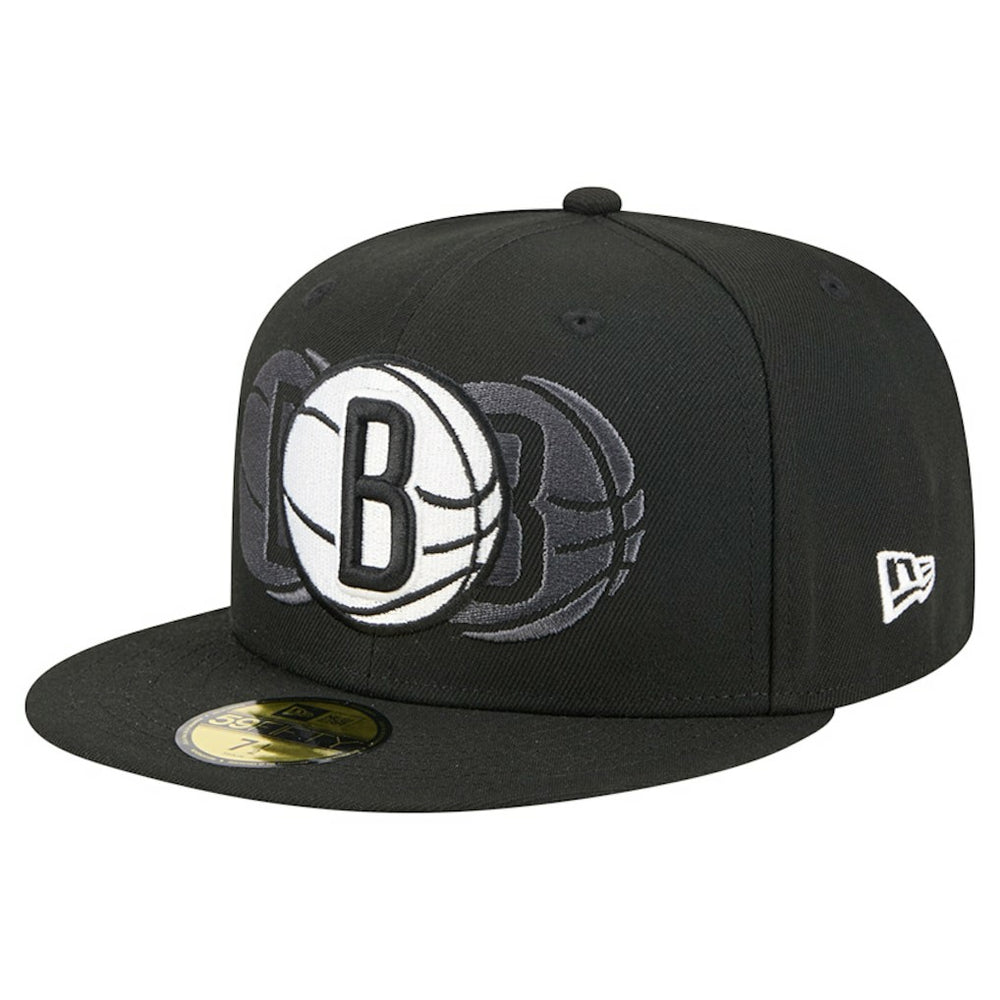 Brooklyn Nets Tri-Hit 59Fifty Fitted Hat Black - New Era