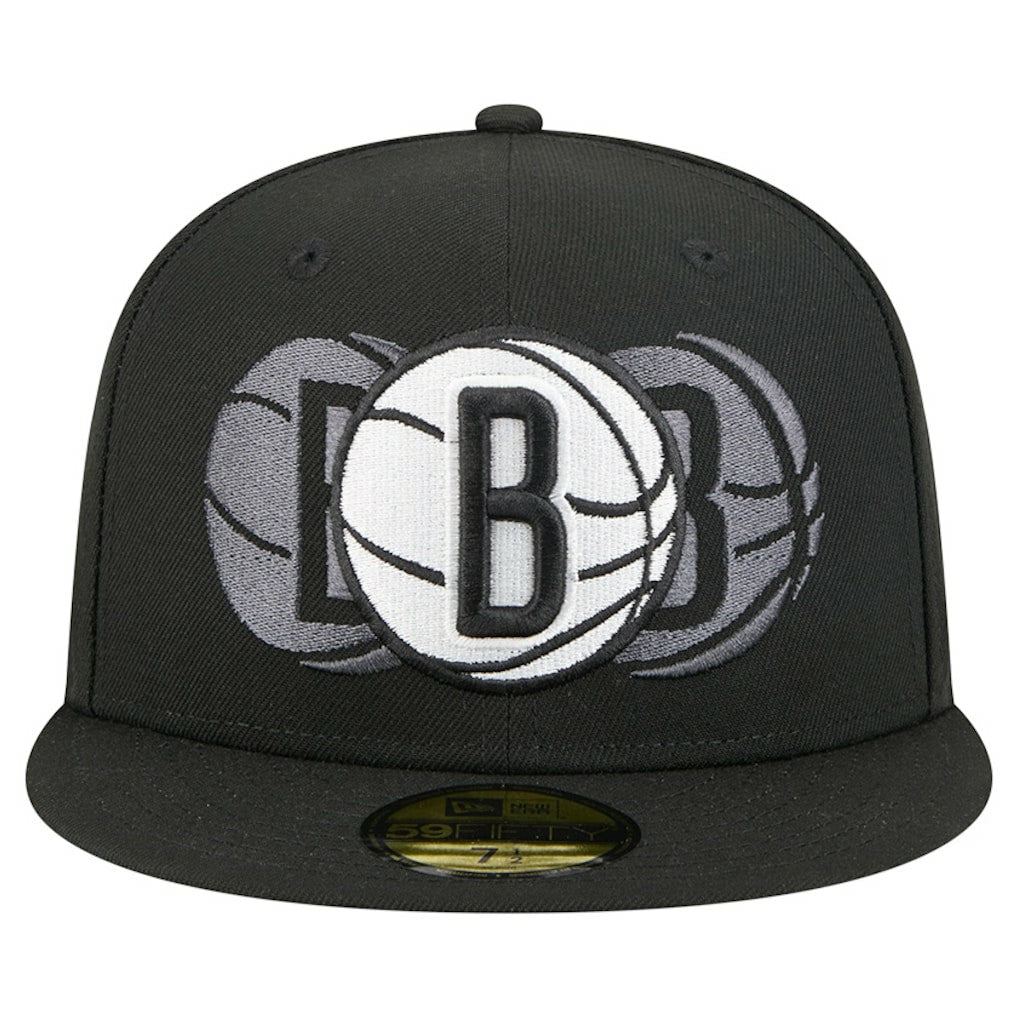 Brooklyn Nets Tri-Hit 59Fifty Fitted Hat Black - New Era