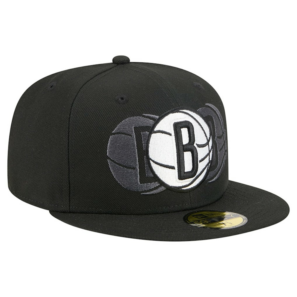 Brooklyn Nets Tri-Hit 59Fifty Fitted Hat Black - New Era