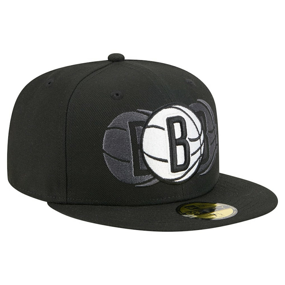 Brooklyn Nets Tri-Hit 59Fifty Fitted Hat Black - New Era