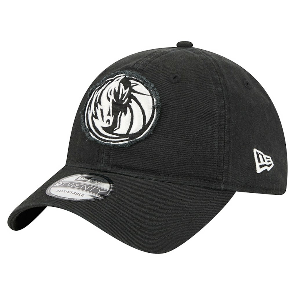 Dallas Mavericks Stamp Fabric Applique 9TWENTY Adjustable Hat Black - New Era