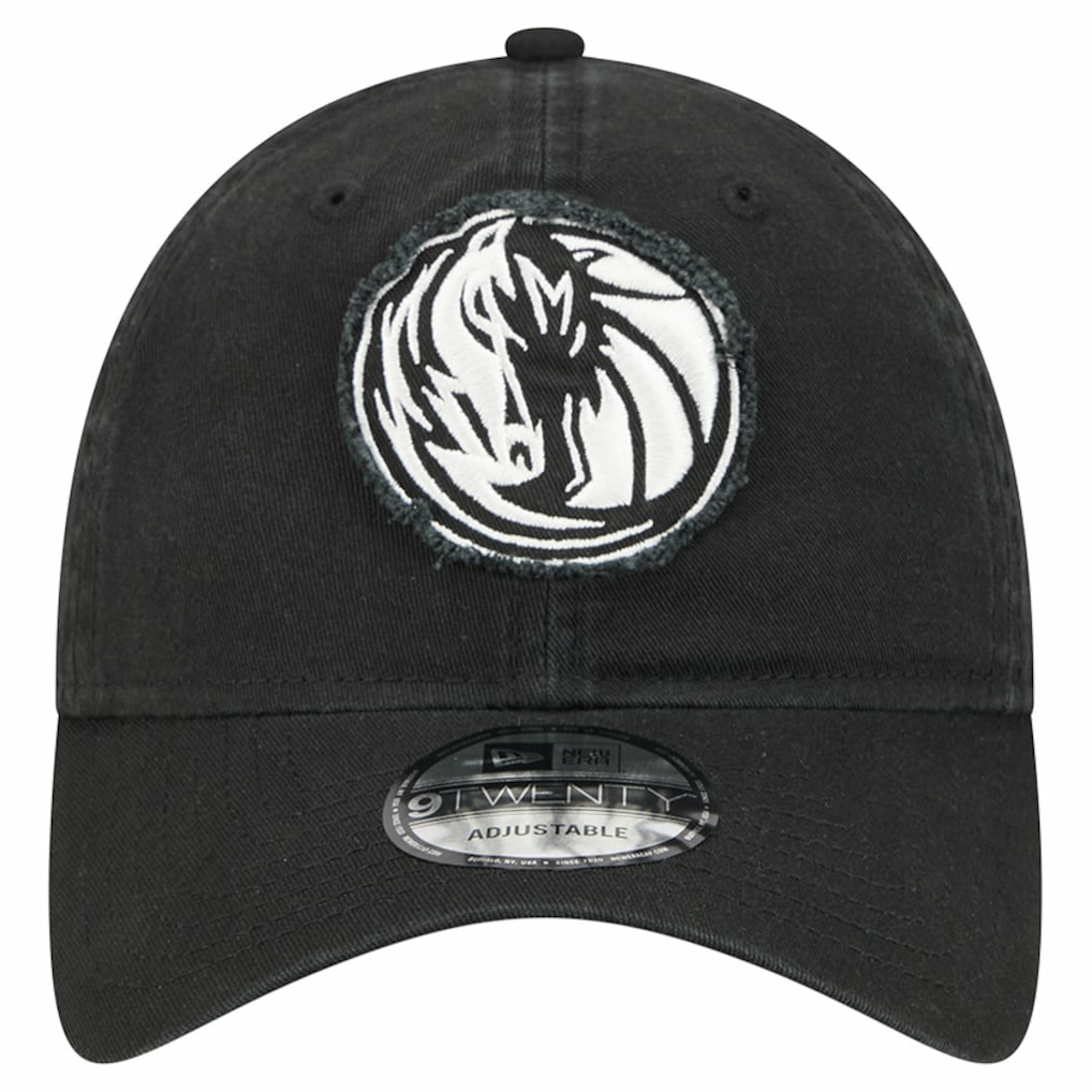 Dallas Mavericks Stamp Fabric Applique 9TWENTY Adjustable Hat Black - New Era