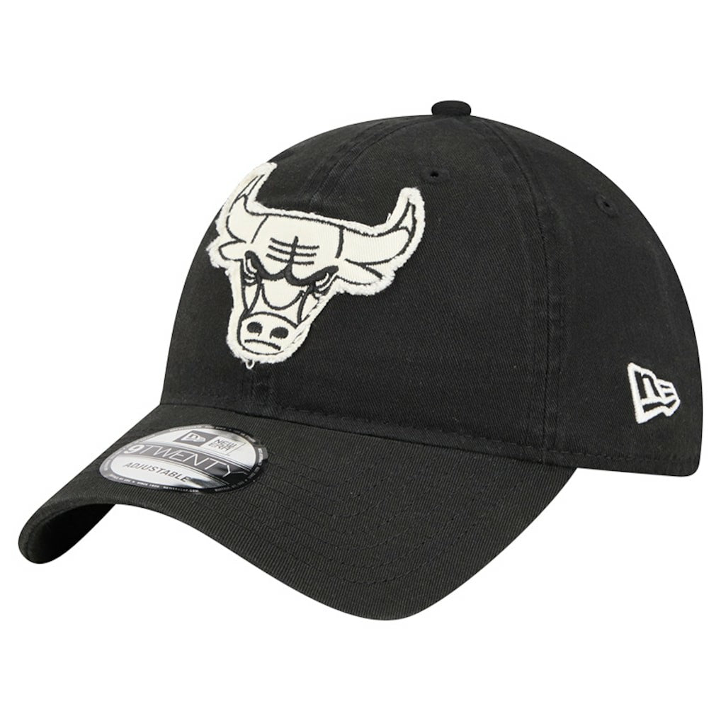 Chicago Bulls Stamp Fabric Applique 9TWENTY Adjustable Hat Black - New Era