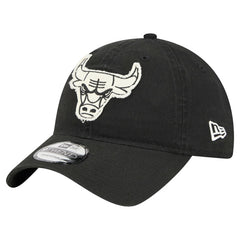 Chicago Bulls Stamp Fabric Applique 9TWENTY Adjustable Hat Black - New Era
