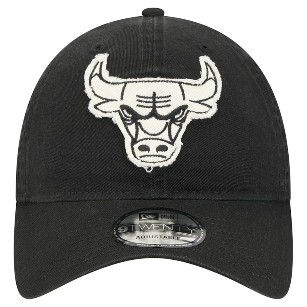Chicago Bulls Stamp Fabric Applique 9TWENTY Adjustable Hat Black - New Era