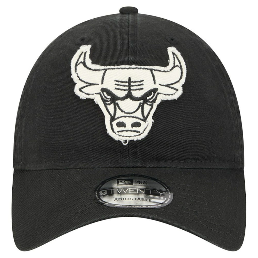Chicago Bulls Stamp Fabric Applique 9TWENTY Adjustable Hat Black - New Era