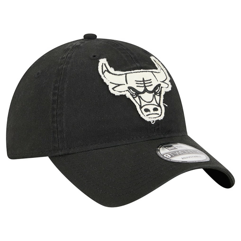 Chicago Bulls Stamp Fabric Applique 9TWENTY Adjustable Hat Black - New Era