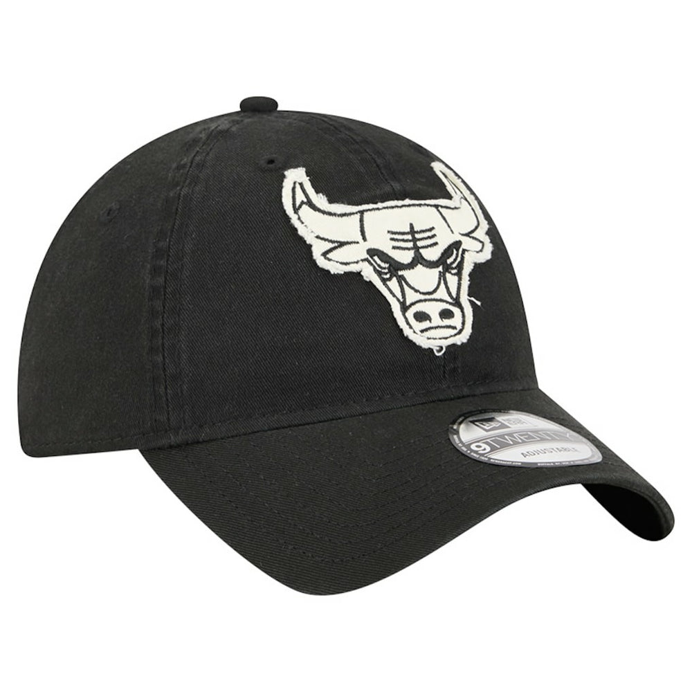 Chicago Bulls Stamp Fabric Applique 9TWENTY Adjustable Hat Black - New Era