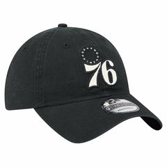 Philadelphia 76ers Stamp Fabric Applique 9TWENTY Adjustable Hat Black - New Era