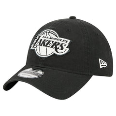 Los Angeles Lakers Stamp Fabric Applique 9TWENTY Adjustable Hat Black - New Era