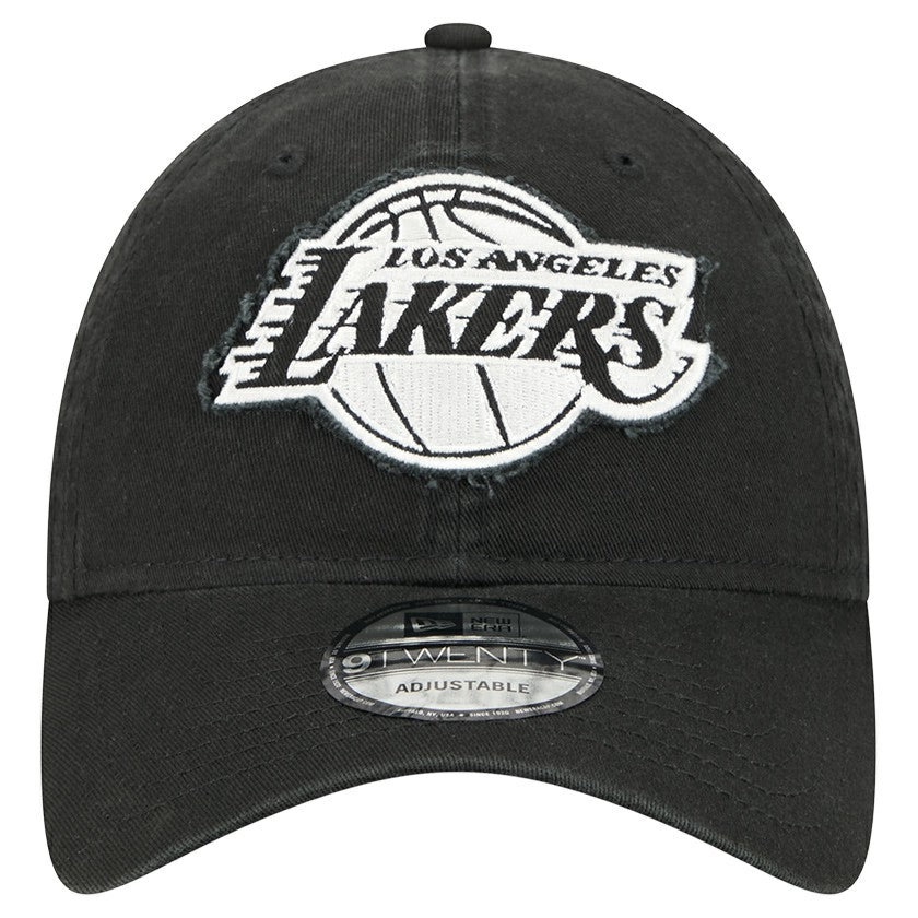 Los Angeles Lakers Stamp Fabric Applique 9TWENTY Adjustable Hat Black - New Era