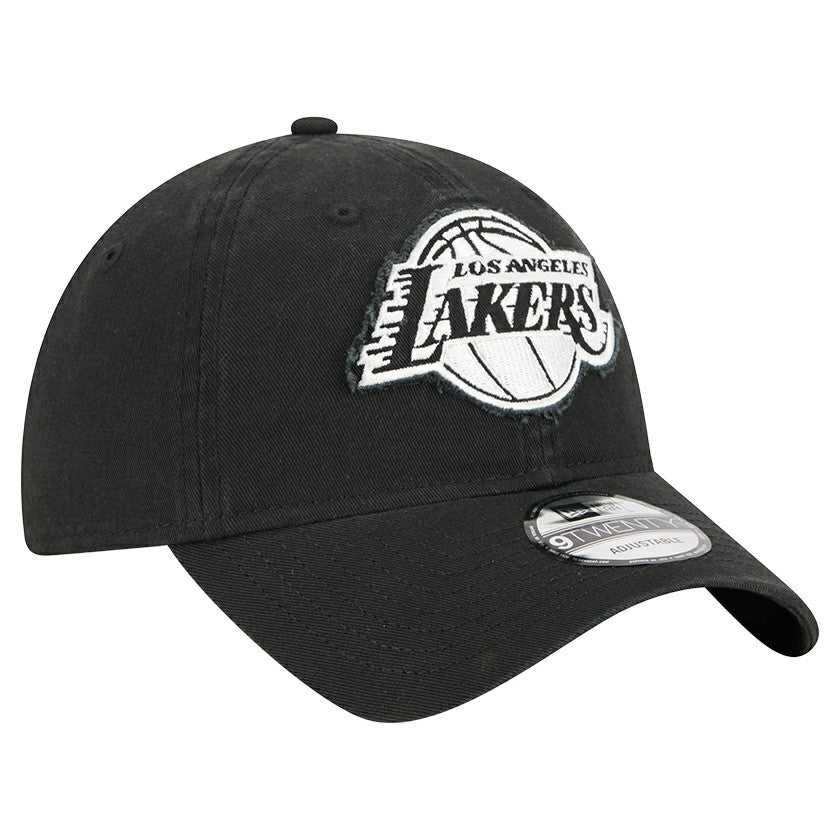 Los Angeles Lakers Stamp Fabric Applique 9TWENTY Adjustable Hat Black - New Era
