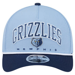 Memphis Grizzlies Bold Arch COOLERA 9FORTY A-Frame M-Crown Adjustable Hat Light Blue - New Era
