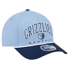 Memphis Grizzlies Bold Arch COOLERA 9FORTY A-Frame M-Crown Adjustable Hat Light Blue - New Era