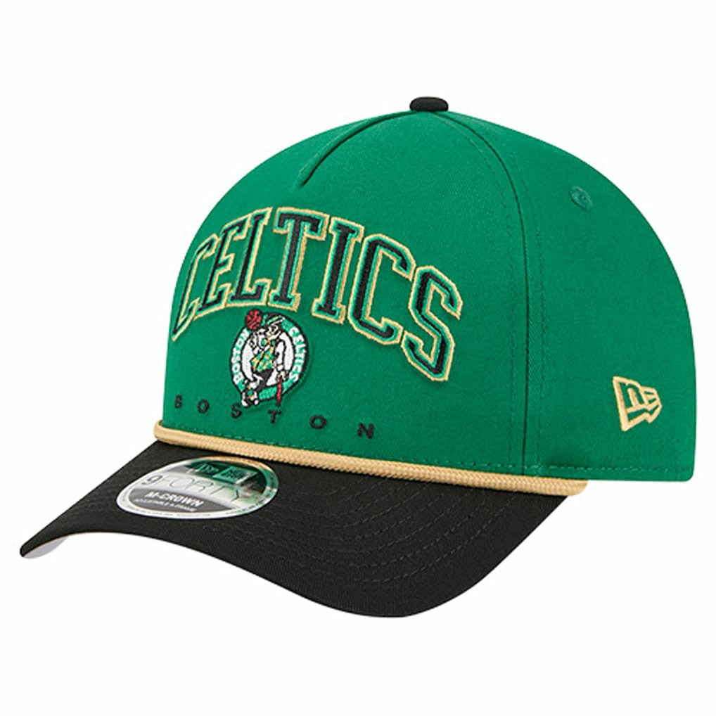 Boston Celtics Bold Arch COOLERA 9FORTY A-Frame M-Crown Adjustable Hat Kelly Green - New Era