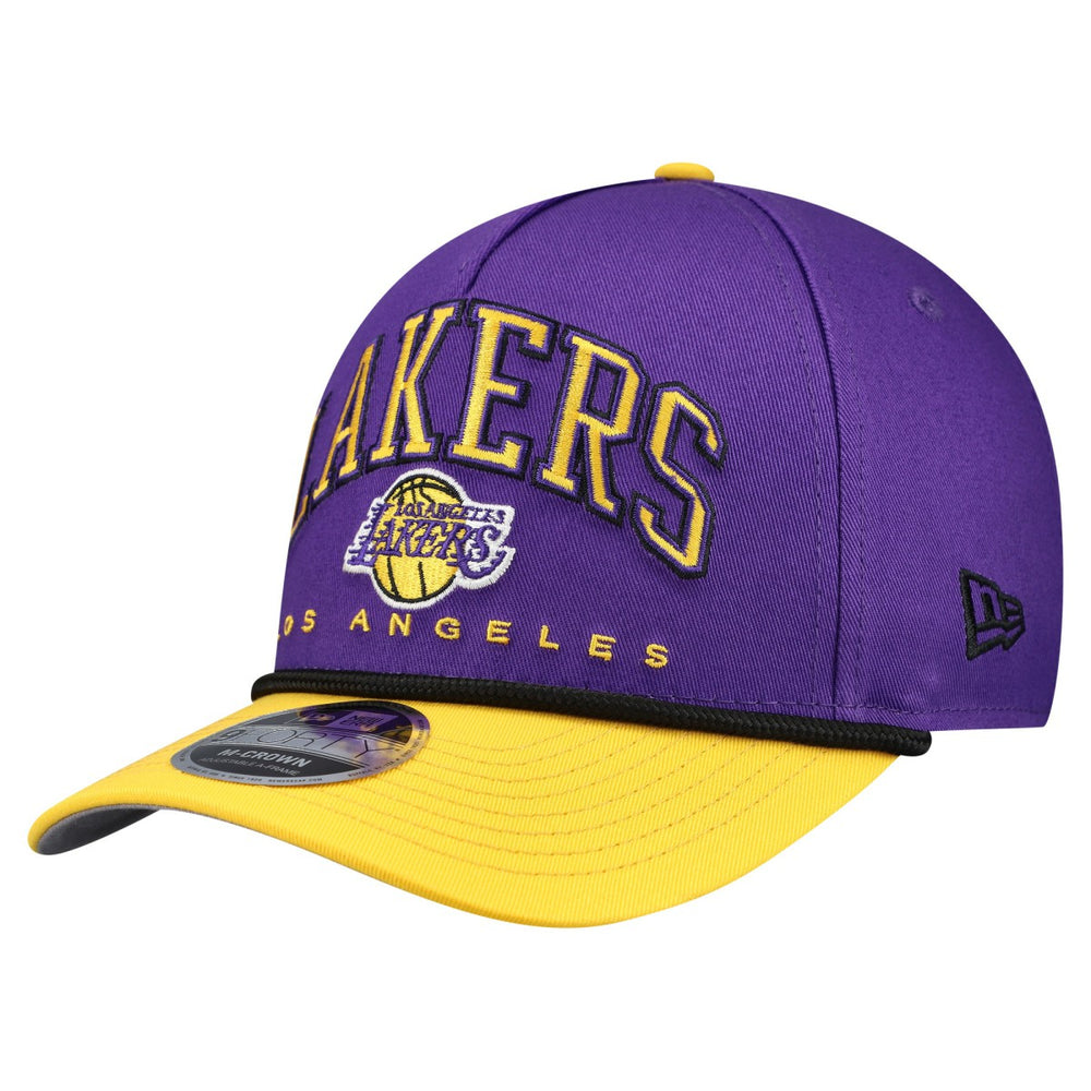 Los Angeles Lakers Bold Arch COOLERA 9FORTY A-Frame M-Crown Adjustable Hat Purple - New Era