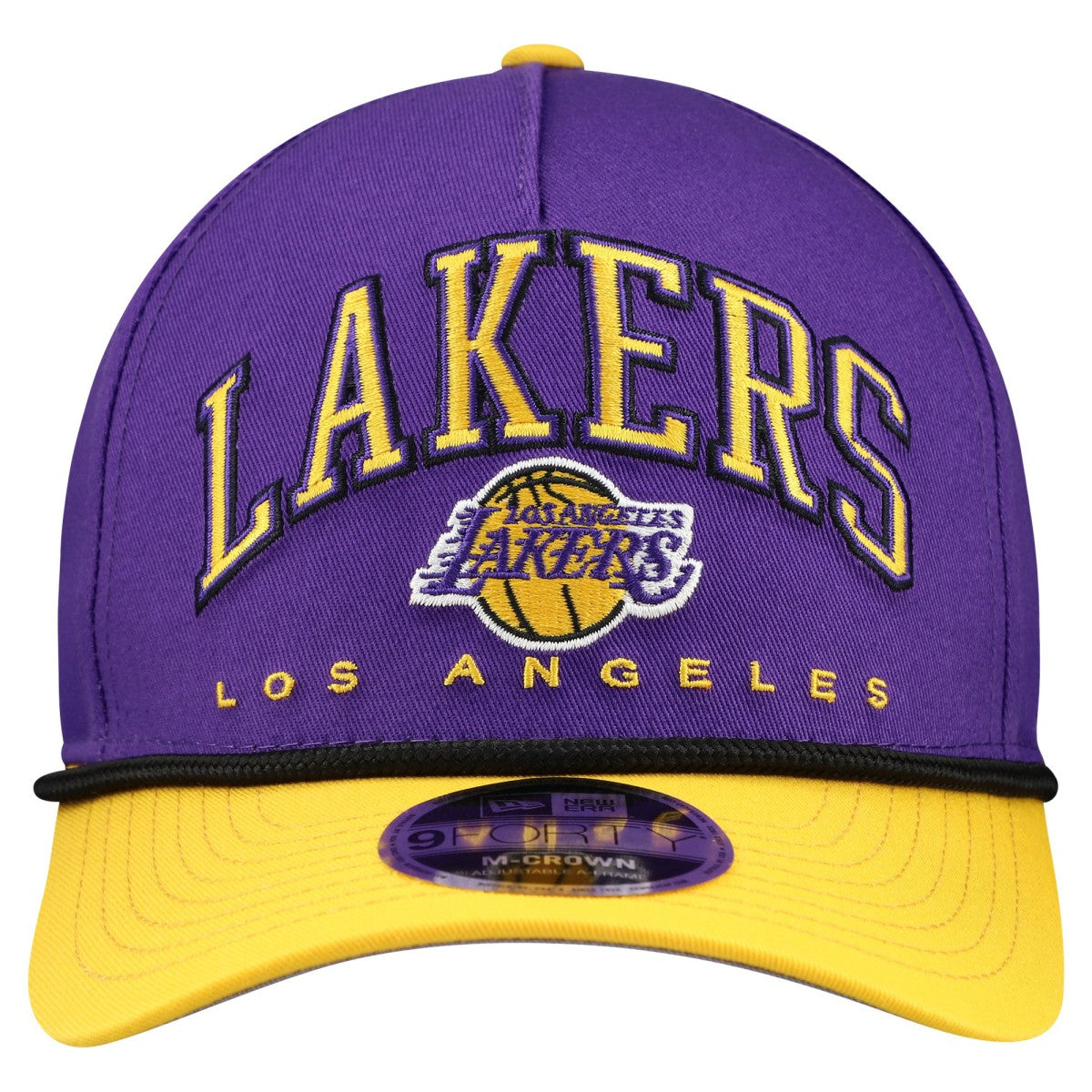 Los Angeles Lakers Bold Arch COOLERA 9FORTY A-Frame M-Crown Adjustable Hat Purple - New Era