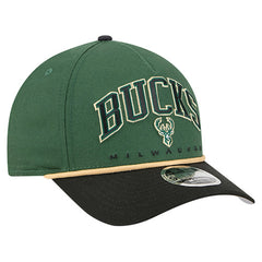 Milwaukee Bucks Bold Arch COOLERA 9FORTY A-Frame M-Crown Adjustable Hat Hunter Green - New Era