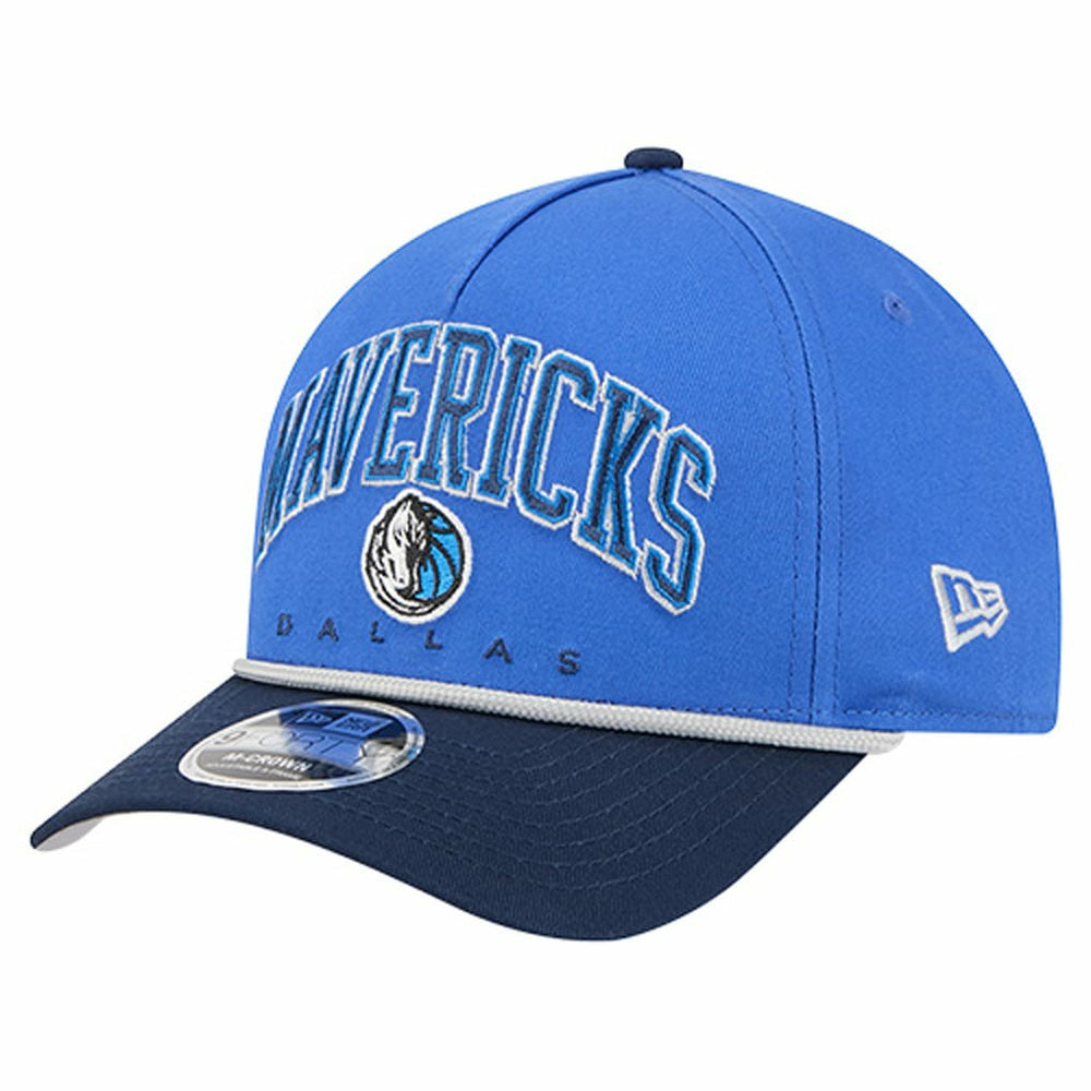 Dallas Mavericks Bold Arch COOLERA 9FORTY A-Frame M-Crown Adjustable Hat Blue - New Era