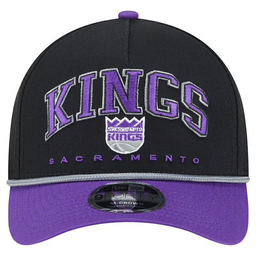 Sacramento Kings Bold Arch COOLERA 9FORTY A-Frame M-Crown Adjustable Hat Black - New Era