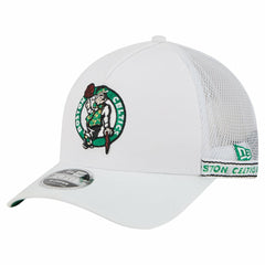 Boston Celtics Featherweight Team Tape 9FORTY M-Crown A-Frame Adjustable Hat White - New Era