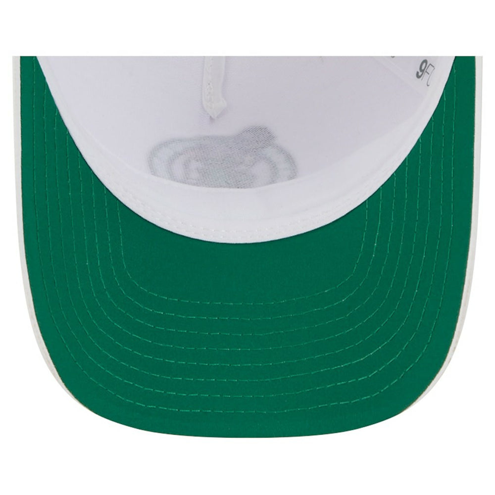 Boston Celtics Featherweight Team Tape 9FORTY M-Crown A-Frame Adjustable Hat White - New Era