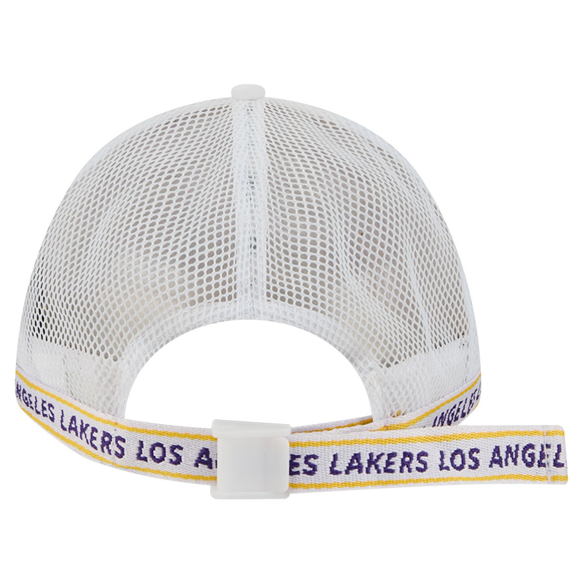 Los Angeles Lakers Featherweight Team Tape 9FORTY M-Crown A-Frame Adjustable Hat White - New Era