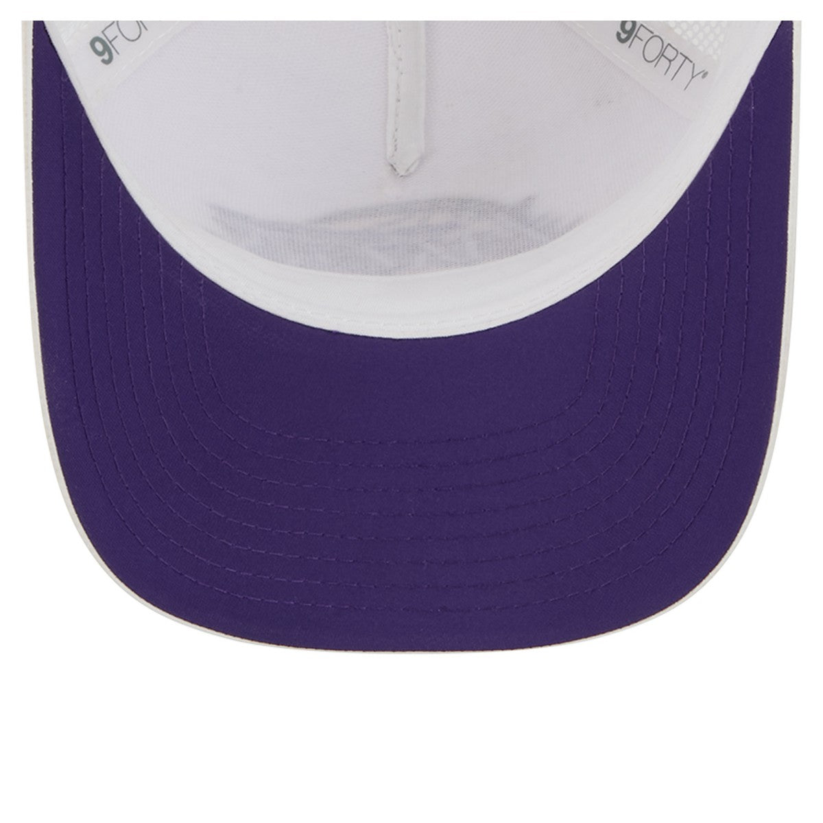 Los Angeles Lakers Featherweight Team Tape 9FORTY M-Crown A-Frame Adjustable Hat White - New Era
