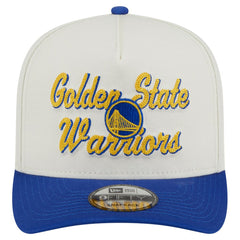 Golden State Warriors Chainstitch 9FIFTY A-Frame Snapback Hat Cream/Royal - New Era