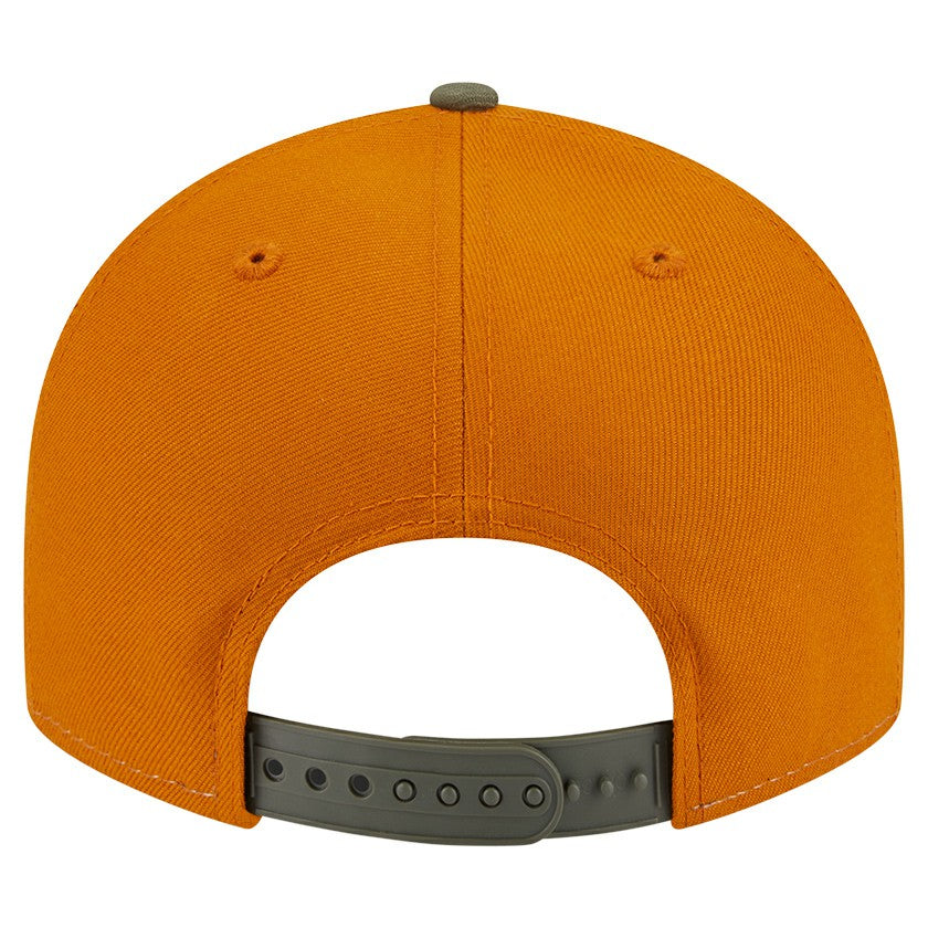 Los Angeles Lakers Two-Tone Color Pack Split Panel 9FIFTY Adjustable Hat Olive/Burnt Orange - New Era