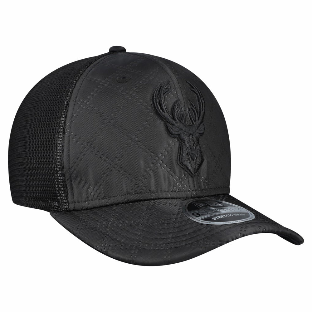 Milwaukee Bucks Quilted 9SEVENTY Trucker Adjustable Hat Black - New Era