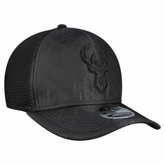 Milwaukee Bucks Quilted 9SEVENTY Trucker Adjustable Hat Black - New Era