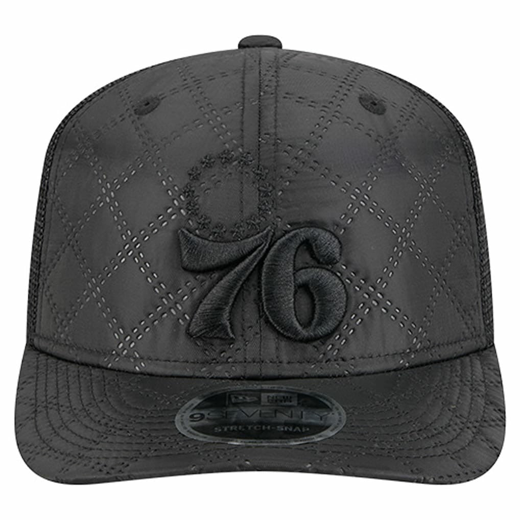 Philadelphia 76ers Quilted 9SEVENTY Trucker Adjustable Hat Black - New Era outlet