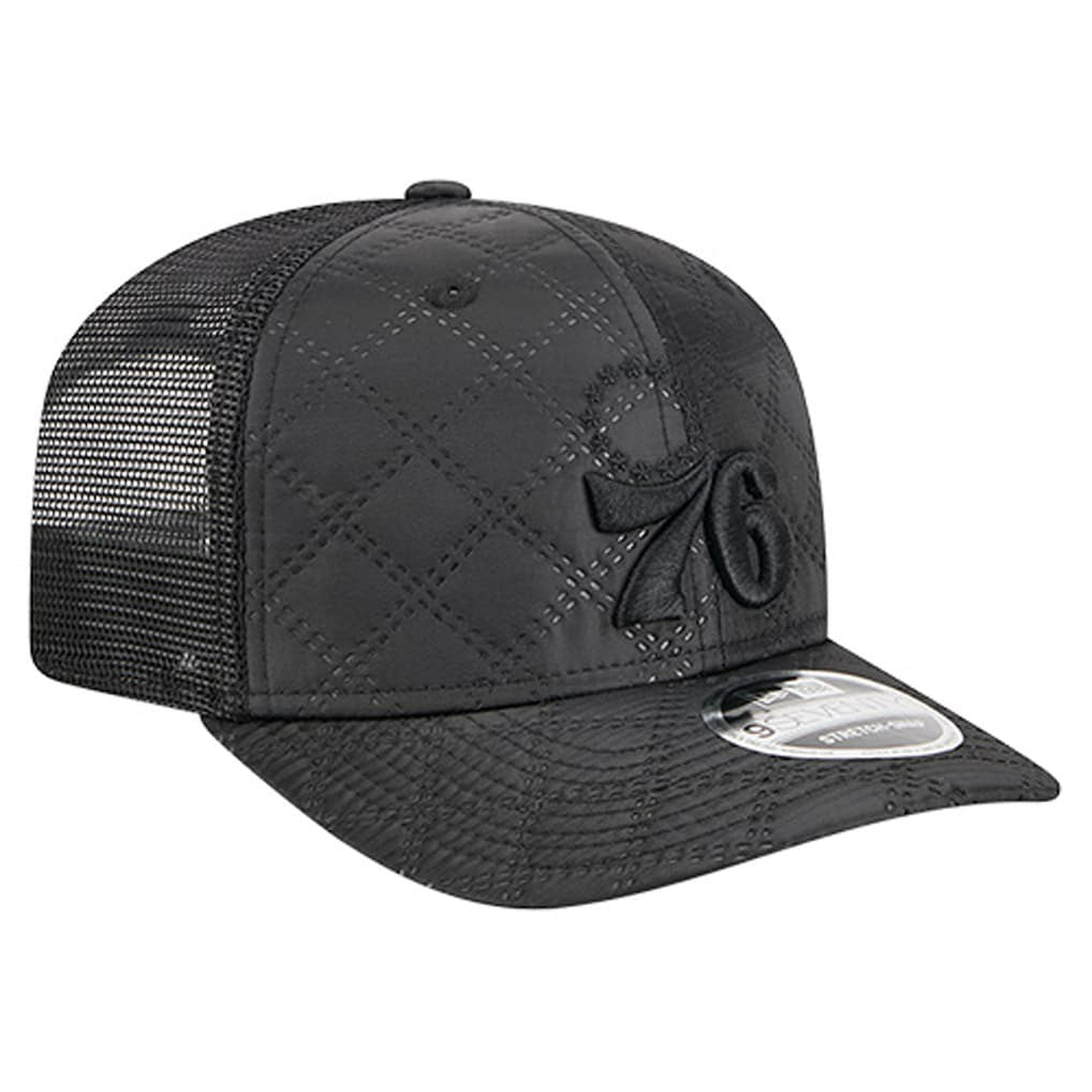 Philadelphia 76ers Quilted 9SEVENTY Trucker Adjustable Hat Black - New Era outlet