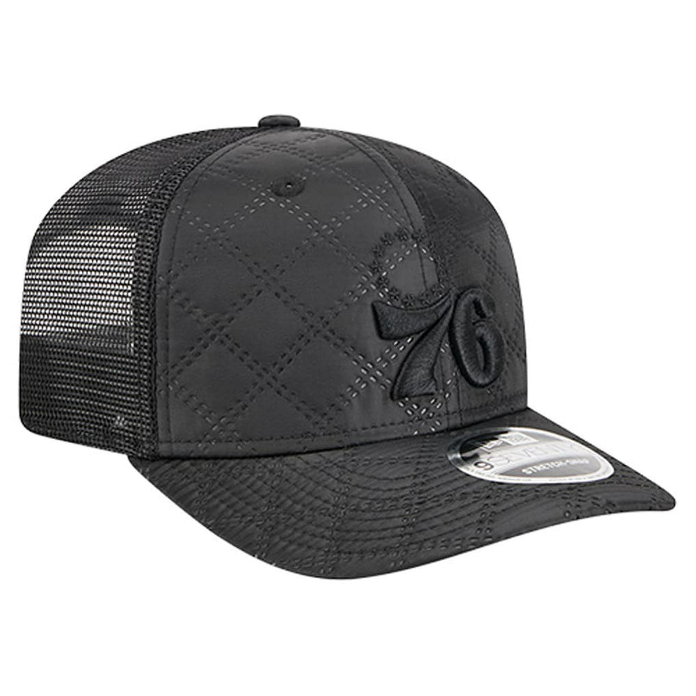 Philadelphia 76ers Quilted 9SEVENTY Trucker Adjustable Hat Black - New Era outlet