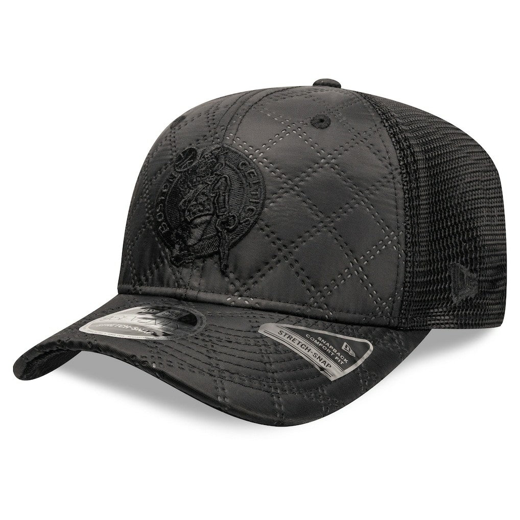 Boston Celtics Quilted 9SEVENTY Trucker Adjustable Hat Black - New Era