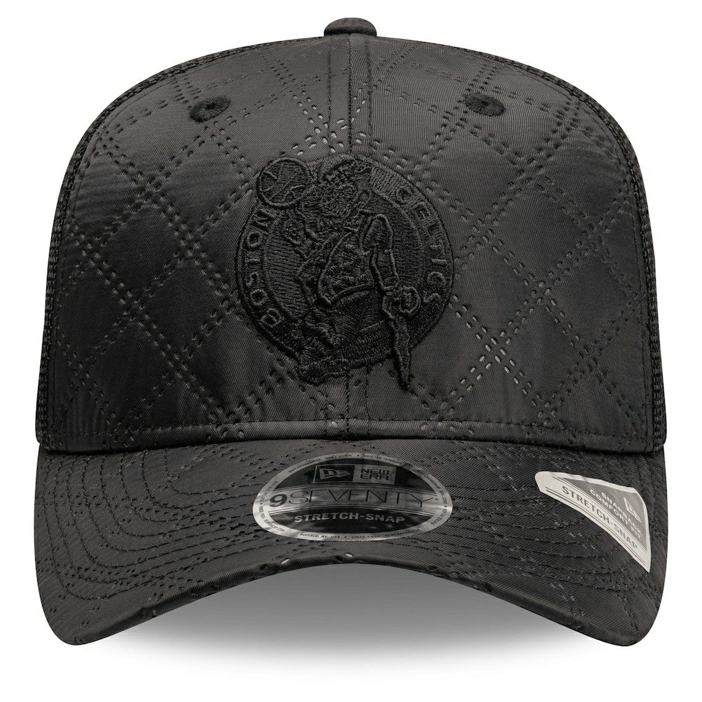 Boston Celtics Quilted 9SEVENTY Trucker Adjustable Hat Black - New Era