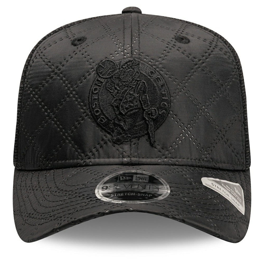 Boston Celtics Quilted 9SEVENTY Trucker Adjustable Hat Black - New Era