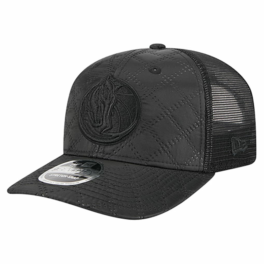 Dallas Mavericks Quilted 9SEVENTY Trucker Adjustable Hat Black - New Era