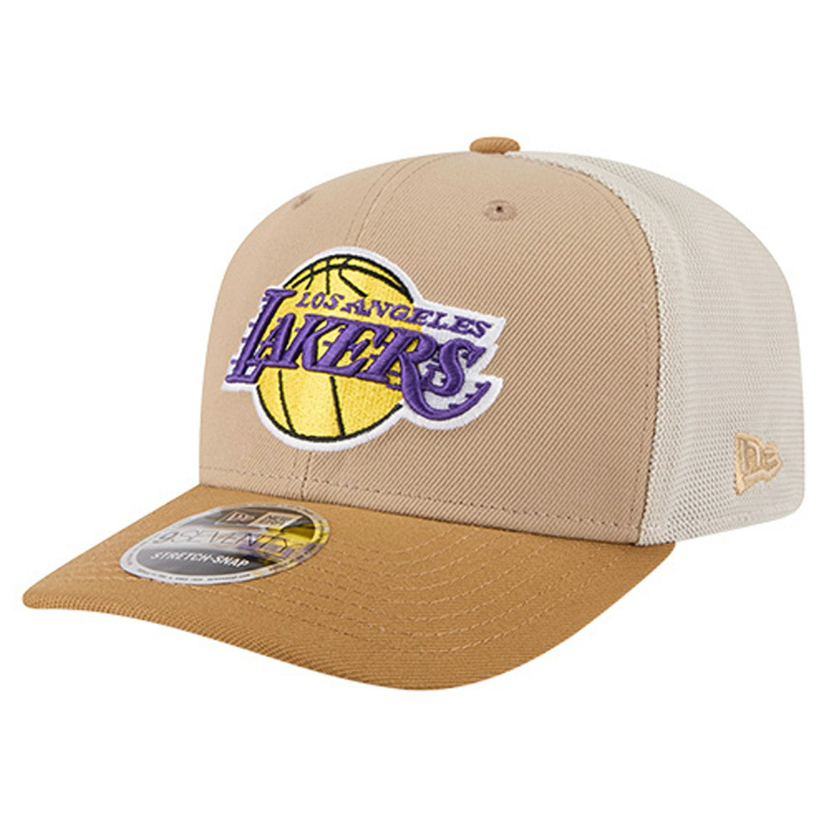 Los Angeles Lakers Two-Tone 9SEVENTY Adjustable Trucker Hat Tan/Light Brown - New Era